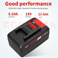 ASUNCELL 18V 5500mAh tool battery battery replacement for Power X-Change battery compatible with all 18V tools Li-Ion battery with LED display for battery
