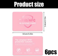RFID Blocking Card Set Contactless Card Protector Anti-Theft NFC Blocker 6-Pack â Pink