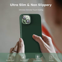 TOCOL for iPhone 13 Case, Slim Silicone Case for iPhone 13 6.1 Inch, Precise Fit, Anti-Slip, Drop Protection, Alpine Green