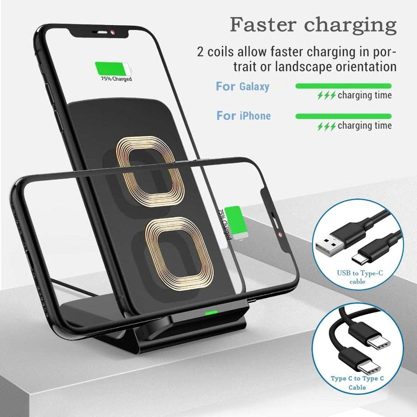 VNBBT Wireless Phone Charger for Android & Apple,20W Fast Charging Stand for iPhone 16/16 Pro/15/14/13/12/11/X/XR,15W Wireless Fast Charging Station for Samsung Galaxy S25/S24 Note Pixel LG etc.