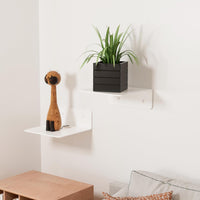 Small Metal Floating Shelves for Wall, 5 Inch Adhesive Display Ledges â White, 2 Pack