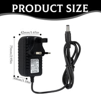 Universal 12V 2A Power Supply, DC/AC Adapter 100-240V 50/60Hz, 5.5mm x 2.1mm Plug, AC Adapter Is Suitable for LED Light Strips, Routers and Other Devices