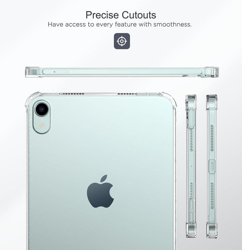 MoKo Clear Case for iPad mini (A17 Pro) 7th/6th Gen 2024/2021, Clear