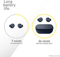 Technics EAH-AZ80E-A Wireless Earbuds READ DESC with Noise Cancelling, Bluetooth, Comfortable In-Ear Earphones with Built-in Microphone, Customisable Fit, Up to 7 Hours Playtime, Midnight Blue