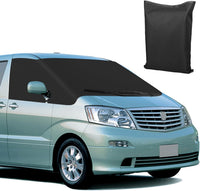 Front Windscreen Wrap Cover Compatible with Ford Transit Connect 2012-2021 Luxury Upgrade Silver Front Screen Window Sunshades 100% Black Out, Block UV, Weatherproof Foldable Car Windshield Cover