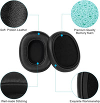 ELZO Replacement Earpads Cushions for Skullcandy Crusher Evo/Wireless/ANC, Professional Ear Pads for Hesh 3/EVO/ANC, Softer Protein Leather, Noise Isolation, Memory Foam, Added Thickness (Black)