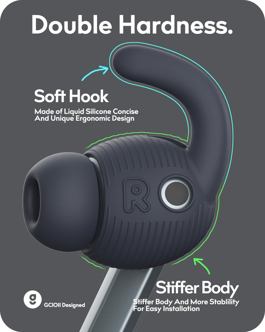 Gcioii 3 Pairs Ear Hooks for Samsung Galaxy Buds 3 Pro [Added Storage Pouch] Anti-Slip Covers Accessories Compatible with Samsung Galaxy Buds 3 Pro