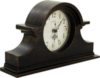 Vintage Farmhouse Mantel Clock Quartz Battery Operated â Walnut Brown 13x7 Inch