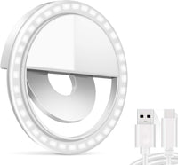 Selfie Ring Light, 36 LED Ring Light Clip on Phone Camera,[3 Light Level] [Rechargeable], Adjustable Brightness Selfie Circle Light for iPhones,Laptop, iPad, Photography, Webcast (USB Charge)