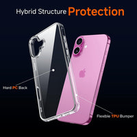 ivoler 3 in 1 Camera Cover for iPhone 16 6.1-Inch Case, 2 Pack Tempered Glass Screen Protector, Slim Soft TPU Shockproof Anti-Scratch Silicone - Clear