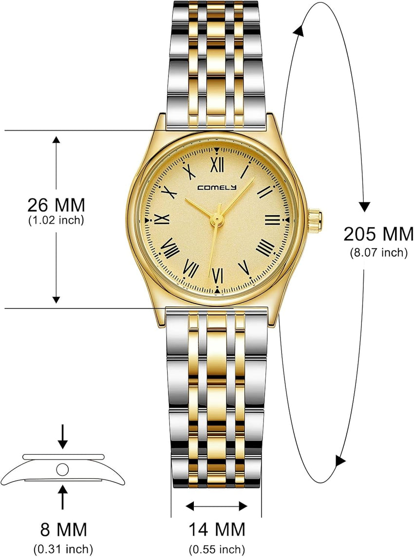 Ladies Stainless Steel Dress Watch Roman Numerals Vintage Ã¢ÂÂ Silver Small