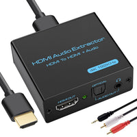 HDMI Audio Extractor HDMI to Optical & 3.5mm Stereo Converter 4K@30Hz Black