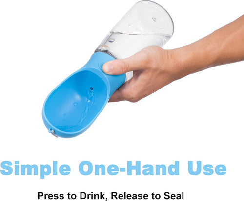 Dog Water Bottle Portable Leak-Proof with Feeder â Blue 550ml
