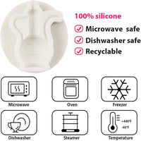 Silicone Teapot Moulds Set of 4 Tea Cup Fondant for Cake Decoration â Multi-colour