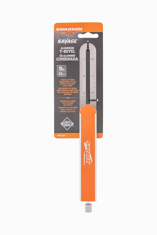 Swanson T-Bevel 9in Savage with Stainless Steel Rule Inches/Metric â Comfort Grip