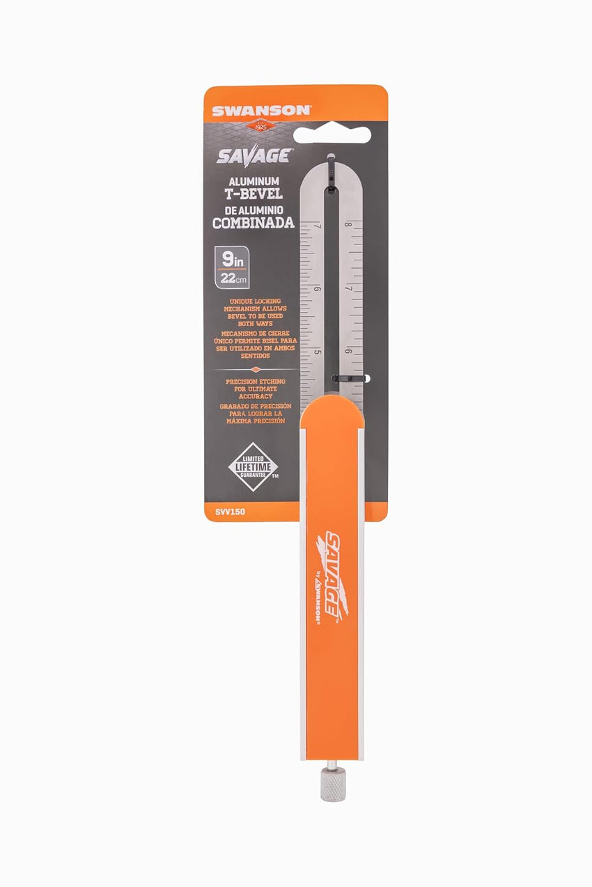 Swanson T-Bevel 9in Savage with Stainless Steel Rule Inches/Metric â Comfort Grip