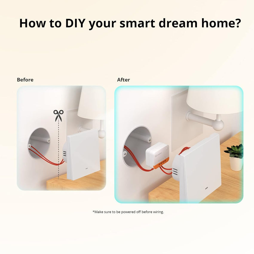 SONOFF ZBMINIL2 Zigbee Smart Switch, No Neutral Required, Mini Relay Module for Light Switch, 2-Way Control, Works with Alexa & Google Home, Requires Zigbee Hub
