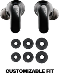 Skullcandy Rail ANC Wireless Earbuds, Bluetooth Headphones, Active Noise Cancelling, Up to 38 Hours Battery, Microphone for iPhone Android, Customizable via Skull-iQ App - True Black