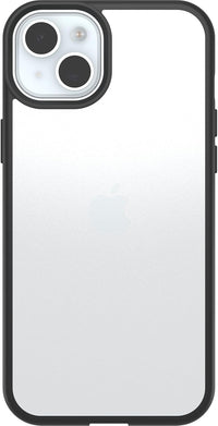 OtterBox React Series Case for iPhone 15 Plus/14 Plus, Shockproof, Drop proof, Ultra-Slim, Protective Thin Case, Tested to Military Standard, Clear/Black