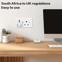 2-Pack UK to South Africa Plug Adapters South Africa Power Converter Grounded Universal Travel Adapter 3 Pin South Africa, Ghana, Bahrain, Mauritius etc International Type M Plug (White)