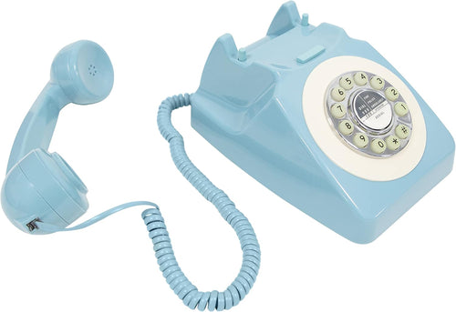 Benross 44540 Classic Retro Telephone/Vintage Style Corded Phone/Classic Ringer Sound/Push Button Dialling/Redial Function/Easy Setup/Blue