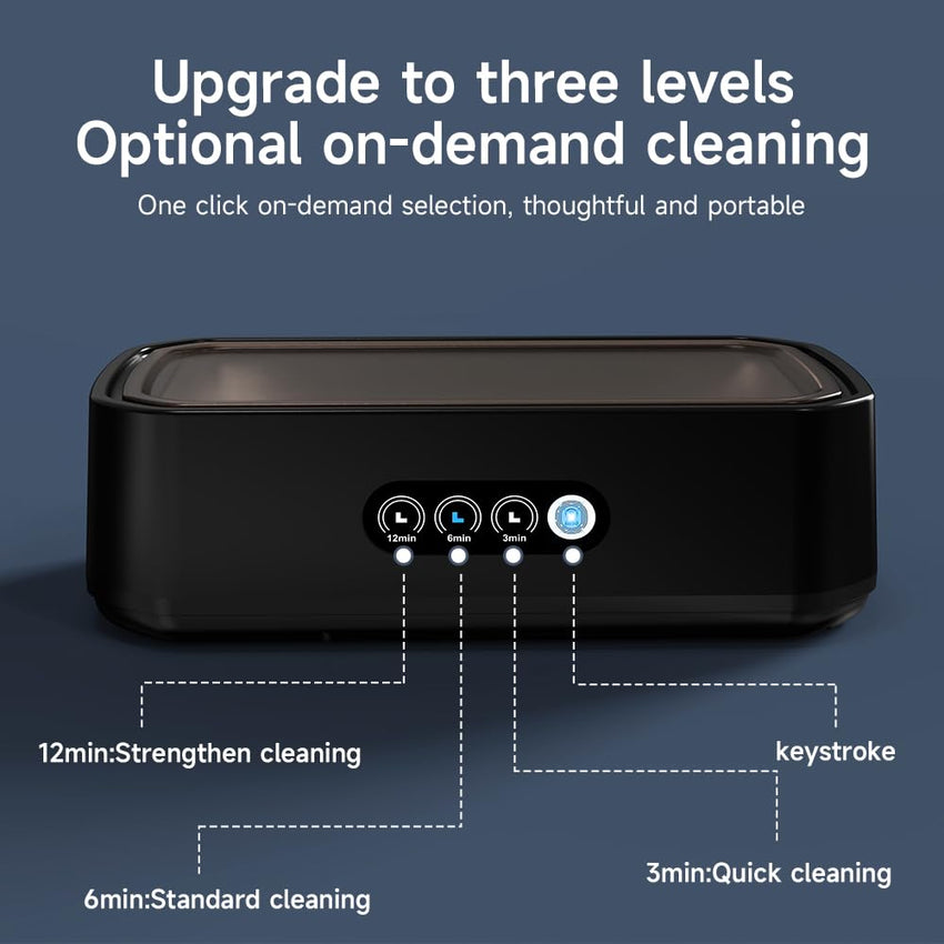 Ultrasonic Jewellery Cleaner 50kHz 650ml Stainless Tank 3 Modes Digital Timer â Silver