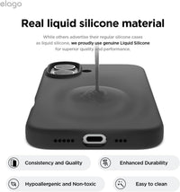 elago Compatible with iPhone 16 Case, Premium Liquid Silicone Case, Full Body Protective Cover, Shockproof, Slim Phone Case, Anti-Scratch Soft Microfiber Lining, 6.1 inch (Black)
