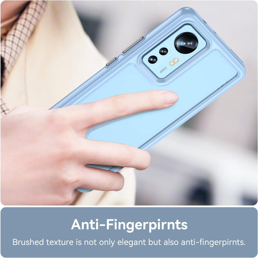 Asuwish Phone Case for Xiaomi 12/12S/12X 5G with Tempered Glass Screen Protector Cover and Cell Accessories Slim Soft TPU Silicone Rubber Protective Mobile Mi X12 Women Men Transparent Clear Blue