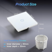 WiFi Touch Light Switch 1-Gang SmartLife Alexa App Control Neutral Required White 5-Pack