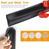 5m Moulding Trim Self Adhesive Flexible Skirting Board Wall Corner Edging Strip Caulk Laminate Beading Edging Strip for Cabinet Countertop Ceiling Floor Corner Decoration (38*26mm, Creamy White)