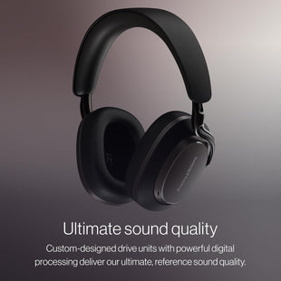 Bowers & Wilkins Px8 S2 Noise Cancelling Wireless Headphones with Bluetooth Audio, & Quick Charge, 30 Hours of High-Resolution Playback and Built-In Microphone - Onyx Black