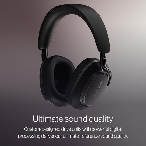 Bowers & Wilkins Px8 S2 Noise Cancelling Wireless Headphones with Bluetooth Audio, & Quick Charge, 30 Hours of High-Resolution Playback and Built-In Microphone - Onyx Black