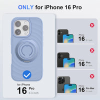Mowei Compatible with Phone 16 Pro Case, Magnetic AntSlip Added Grip Military-Grade Drop Protection, AntFingerprint Phone Case for Phone 16 Pro 6.3-inch (2024)-Blue Linen