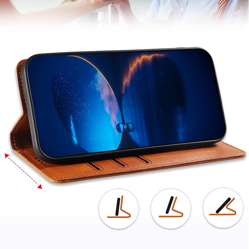 DENDICO Case for Nokia G60 5G, Classic PU Leather Magnetic Wallet Case, Flip Folio Protective Phone Cover Compatible with Nokia G60 5G, Light Brown