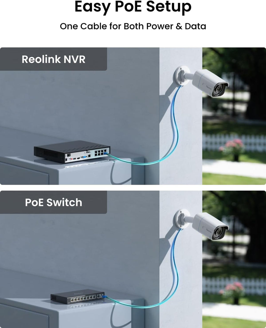 Reolink 4K PoE CCTV Security Camera with Smart Human/Vehicle Detection, IR Night Vision, IP66 Weatherproof Supports Audio Recording, microSD Card Slot, Time Lapse, RLC-810A