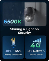 Reolink 4K 4G Solar Outdoor Security Camera AI Detection Colour Night Vision â Black + Solar Panel