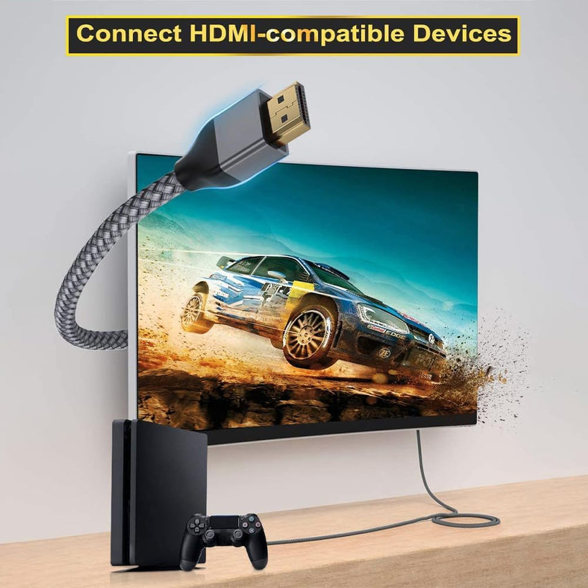 BASESAILOR 8K 60Hz HDMI Cable 1M/2Pack,48Gbps 7680P Ultra High Speed HDMI 2.1 Cord for Apple TV,Roku,Samsung QLED,Sony Playstation PS5,Xbox Series X/S,eARC HDR HDCP 2.2 2.3,2.0 4K 120Hz