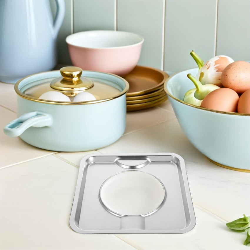 Veemoon Stainless Steel Gas Stove Burner Cover Protector â Silver