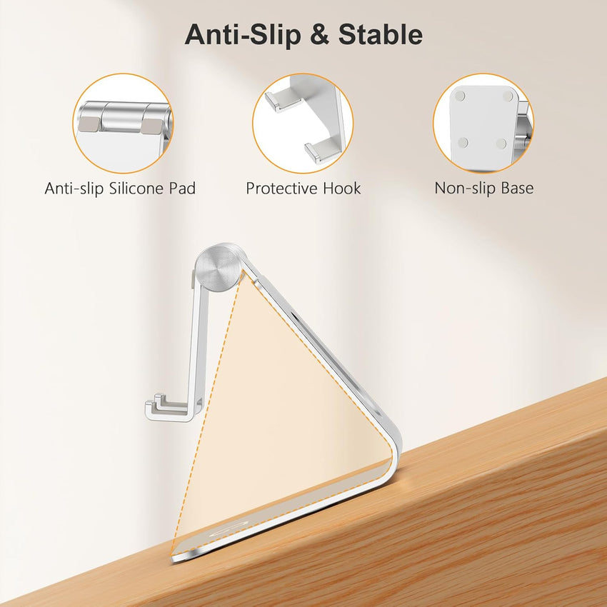 Gritin Phone Stand, Adjustable Phone Holder Cradle Dock - Full Aluminum Desktop Holder Stand for iPhone17, 16, 15, 14, 14 Plus, 13, 13 Pro Max, 12 Mini, XR X 7 6 Plus, Galaxy