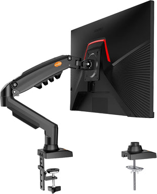 KOORUI Single Monitor Arm Desk Mount for 17-32 inch Screen, Vertical, Swivel, Adjustable Gas Spring Monitor Stand with C-clamp/Grommet Mounting Base, VESA 75/100mm,Increased Load Capacity from 2-9kg.