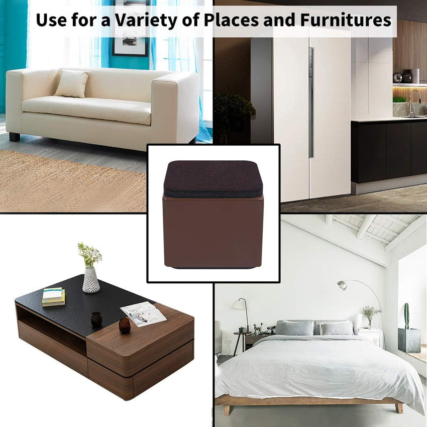 Furniture Risers Heavy Duty 2" Lift Supports 20,000 lbs â Square Brown
