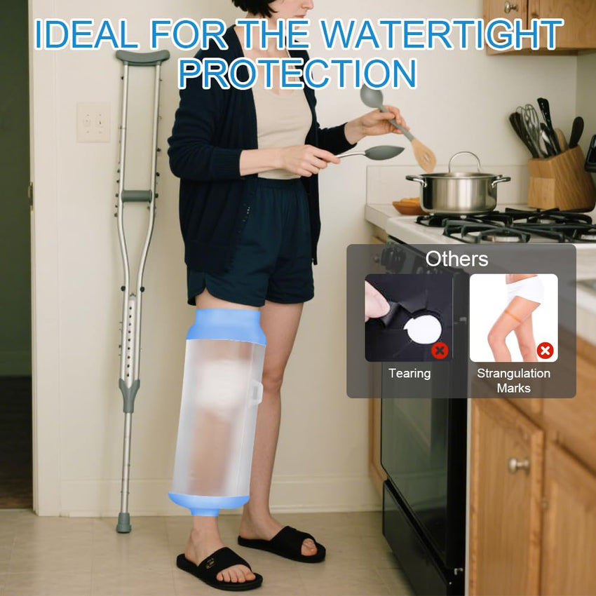 Waterproof Knee Cast Cover Reusable Shower Protector Watertight Seal MEDIUM Adult