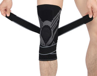 Knee Support Brace Adjustable Compression Sleeve for ACL & Arthritis Black M