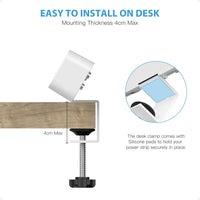 Desk Power Socket with 4 USB (2 Type C), ANVODE 3 Way Desktop Power Strip with Switch, Desk Extension Lead 2M for Home Office (White)