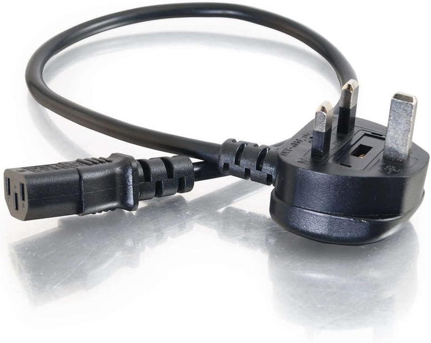 C2G 88512 1 Metre UK Power Cable IECC13 to BS1363 3 Foot Kettle Lead Power Cord, Black