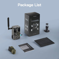 WOLFANG 4G LTE Cellular Wildlife Camera Solar Powered, 7800 mAh Battery, 2.5K Cellular Trail Camera with APP Control Built-in SIM No-Glow Night Vision 0.2s Trigger Motion Activated Waterproof