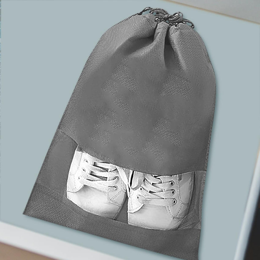 6Pcs Travel Shoe Bags with Transparent Slot â Grey