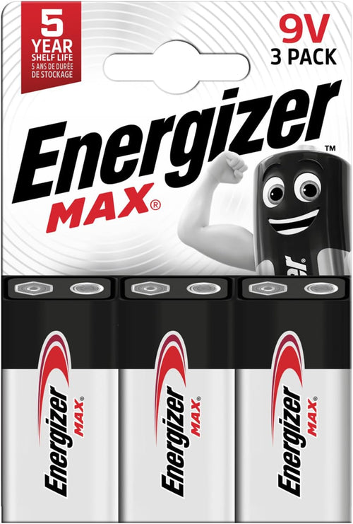 Energizer MAX Alkaline 9V Batteries, Pack of 3