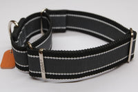 Martingale Dog Collar 4cm 1600D Anti-Escape No-Pull Heavy Duty - Grey-Blue & Black L