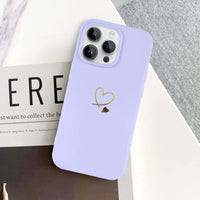 Newseego Compatible with iPhone 14 Pro Max Case, Cute Gold Love-Heart Pattern Design iPhone 14 Pro Max Case Girls Women Slim Liquid Silicone Shockproof Protective Case for iPhone 14 Pro Max-Purple
